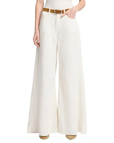 7 For All Mankind Linen Ostuni Willow Wide Leg Jean In White