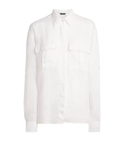 7 For All Mankind Linen Patch-pocket Shirt In White