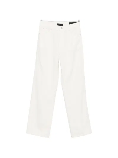 7 For All Mankind Linen Trousers In White