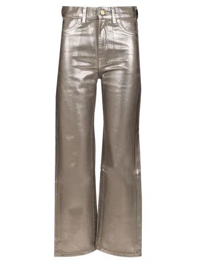 7 For All Mankind Logan Coated Jeans In Silver