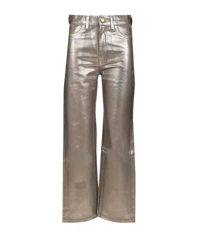 7 For All Mankind Logan Coated Trousers In Gold