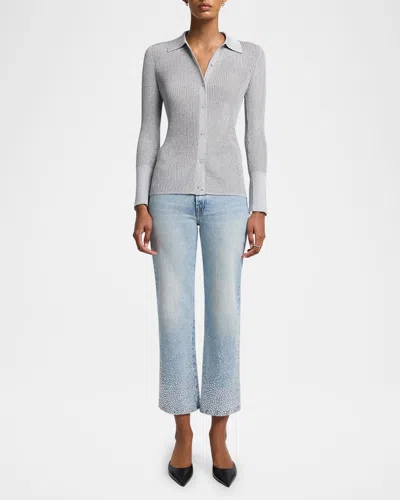 7 For All Mankind Logan Embellished Stovepipe Jeans In Juicy