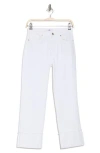 7 For All Mankind Logan Fray Cuff Stovepipe Jeans In Snow White