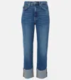 7 For All Mankind Logan High-rise Cropped Slim Jeans In Blue