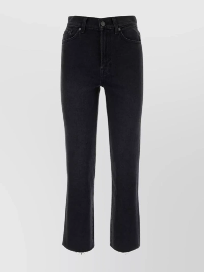 7 For All Mankind Logan Stovepipe Denim Trousers In Nero