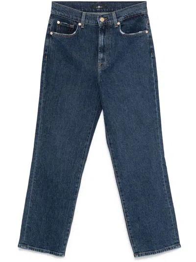 7 For All Mankind Logan Stovepipe Jeans In Blue