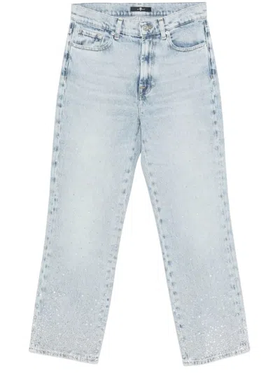 7 FOR ALL MANKIND LOGAN STOVEPIPE JUICY WITH FADED CRYSTALS