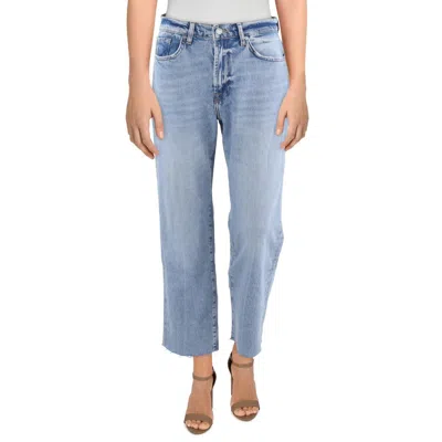 7 For All Mankind Logan Womens Raw Hem Denim Straight Leg Jeans