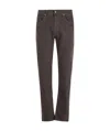 7 For All Mankind The Straight Linen Denim Trousers In Black