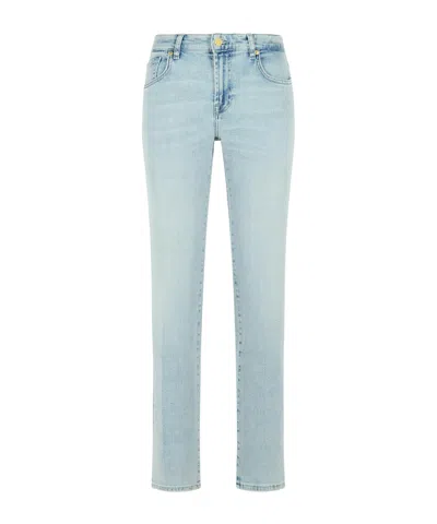 7 For All Mankind 'calie Straight' Light Blue Cotton Blend Jeans
