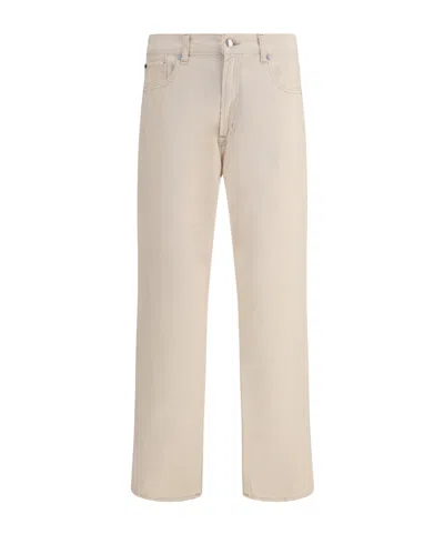 7 For All Mankind Logo Patch Denim Trousers In Neutral