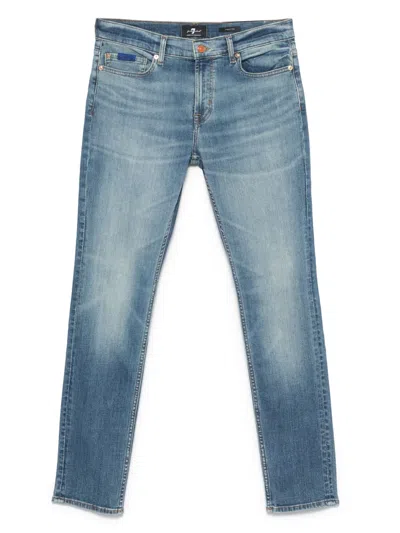 7 For All Mankind Logo-patch Jeans In Blue