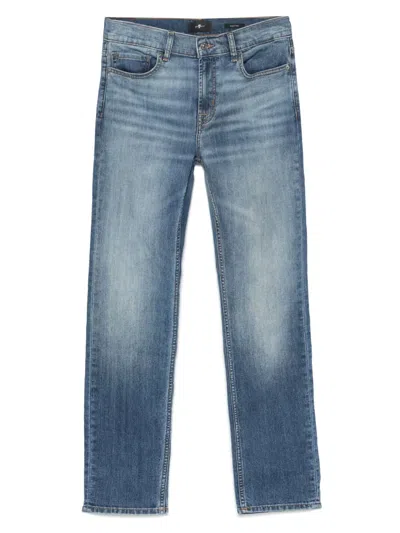 7 For All Mankind Logo-patch Jeans In Blue