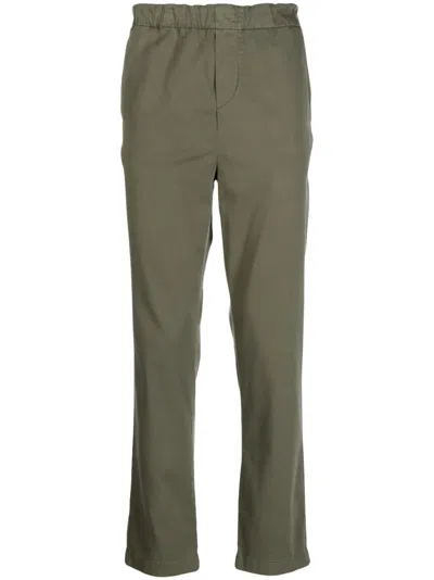 7 For All Mankind Logo-patch Tapered Chino Trousers In Green