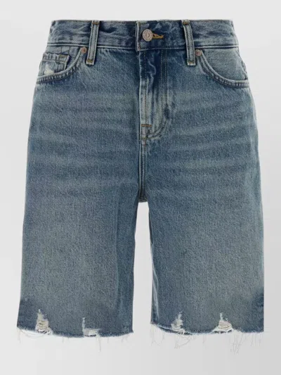 7 For All Mankind Lola Denim Bermuda Shorts Belt Loops