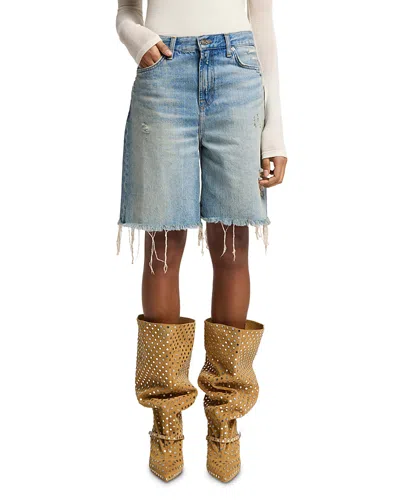 7 For All Mankind Lola High Rise Jean Shorts In Peaches In Copper