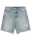 7 For All Mankind Lola Mid-rise Denim Shorts Clothing In Blue