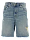 7 For All Mankind Lola Mid-rise Denim Shorts Clothing In Blue