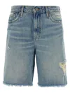 7 For All Mankind Lola Mid-rise Denim Shorts Clothing In Blue