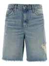7 For All Mankind Lola Mid-rise Denim Shorts Clothing In Blue