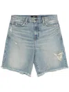 7 For All Mankind Lola Mid-rise Denim Shorts Clothing In Blue