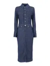 7 For All Mankind Long Dress In Blue