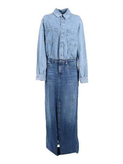 7 For All Mankind Long Dress In Blue