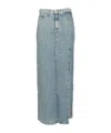7 For All Mankind Long Skirt Arizona With High Slit In Light Blue
