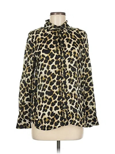 Pre-owned 7 For All Mankind Long Sleeve Blouse In Black