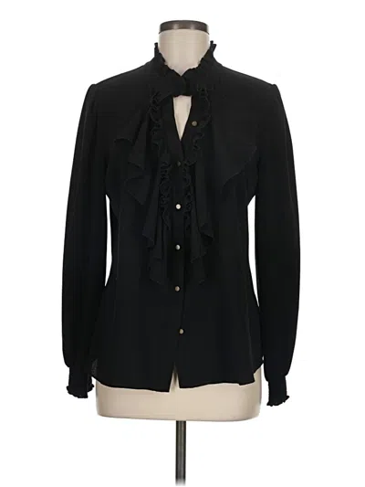 Pre-owned 7 For All Mankind Long Sleeve Blouse In Black