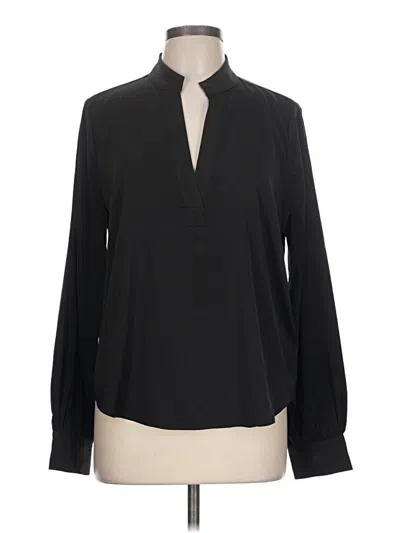 Pre-owned 7 For All Mankind Long Sleeve Blouse In Black