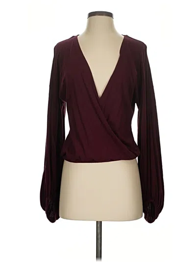 Pre-owned 7 For All Mankind Long Sleeve Blouse In Burgundy
