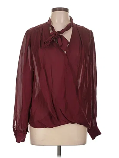 Pre-owned 7 For All Mankind Long Sleeve Blouse In Burgundy