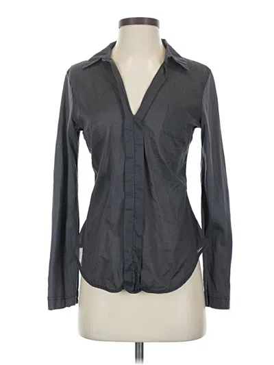 Pre-owned 7 For All Mankind Long Sleeve Blouse In Gray