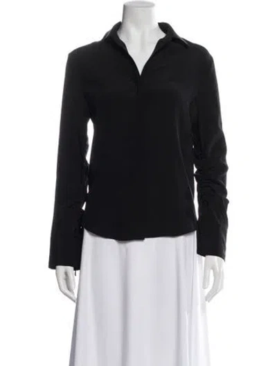 Pre-owned 7 For All Mankind Long Sleeve Blouse In Gray