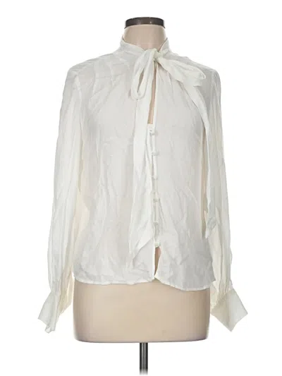 Pre-owned 7 For All Mankind Long Sleeve Blouse In Ivory