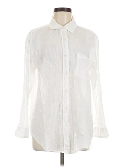 Pre-owned 7 For All Mankind Long Sleeve Blouse In Ivory