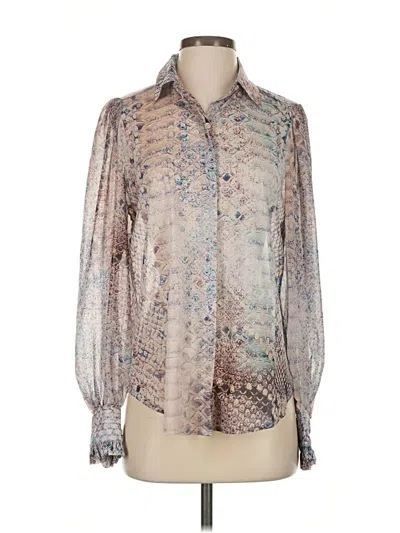 Pre-owned 7 For All Mankind Long Sleeve Blouse In Silver