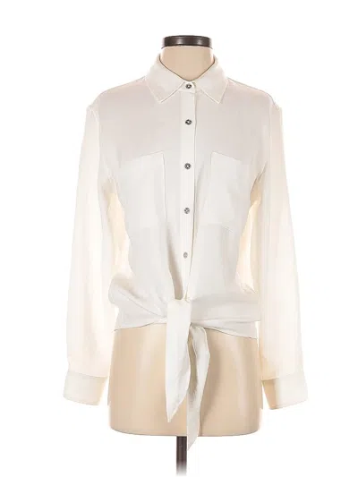 Pre-owned 7 For All Mankind Long Sleeve Blouse In White