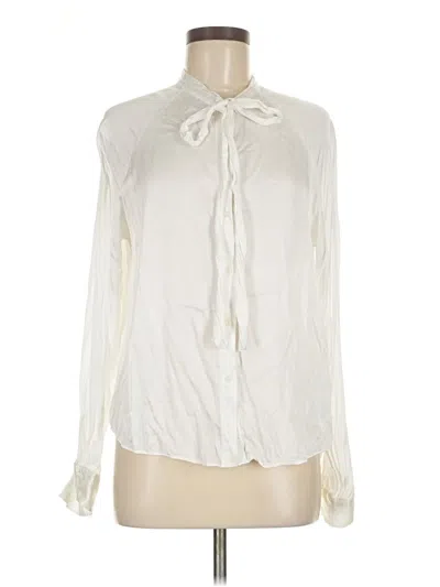 Pre-owned 7 For All Mankind Long Sleeve Blouse In White