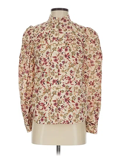 Pre-owned 7 For All Mankind Long Sleeve Blouse In White