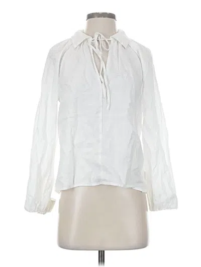 Pre-owned 7 For All Mankind Long Sleeve Blouse In White