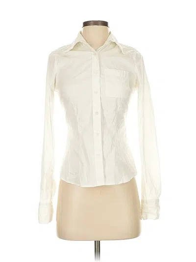 Pre-owned 7 For All Mankind Long Sleeve Blouse In White