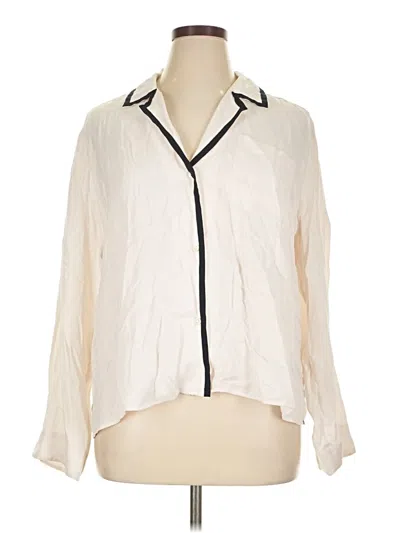 Pre-owned 7 For All Mankind Long Sleeve Blouse In White