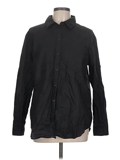 Pre-owned 7 For All Mankind Long Sleeve Button Down Shirt In Black