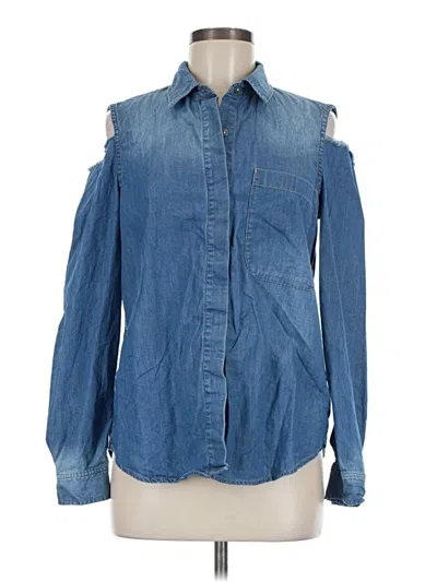 Pre-owned 7 For All Mankind Long Sleeve Button Down Shirt In Blue