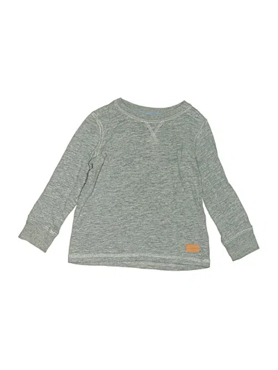 Pre-owned 7 For All Mankind Kids' Long Sleeve Henley Shirt In Gray