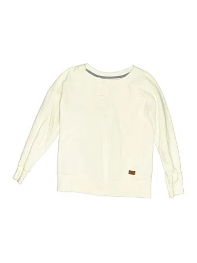 Pre-owned 7 For All Mankind Kids' Long Sleeve Henley Shirt In Ivory