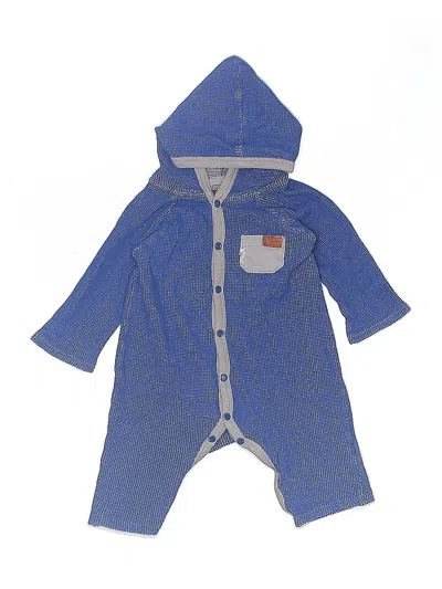 Pre-owned 7 For All Mankind Babies' Long Sleeve Onesie In Blue
