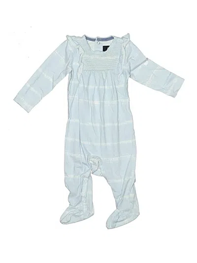 Pre-owned 7 For All Mankind Babies' Long Sleeve Onesie In Blue